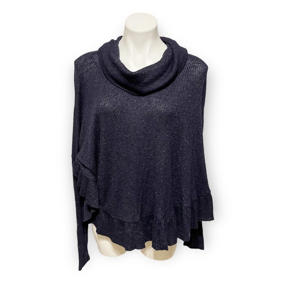 Postmark Anthropologie XS/S Purple Cowl Neck Long Sleeve Ruffle Orley Sweater - Picture 4 of 10